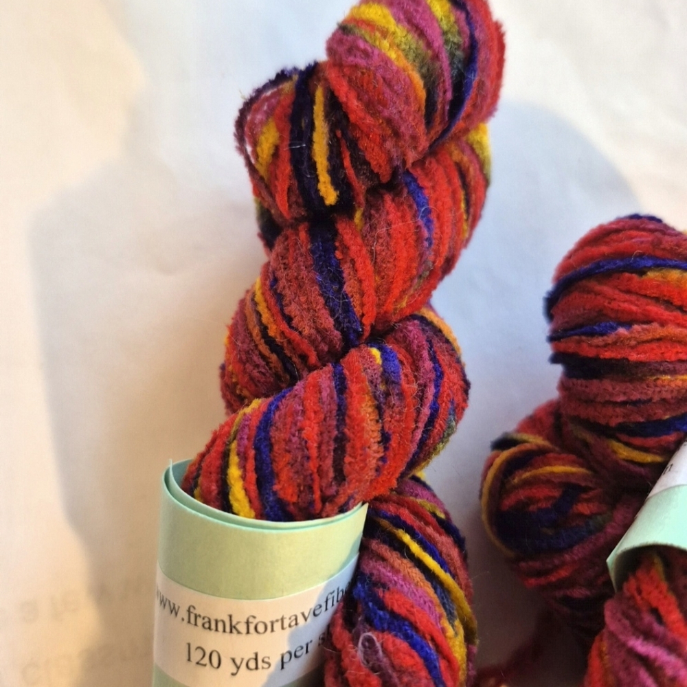 Chenille Yarn-Fiesta Berry  by Frankfort Ave Fibers - Picture 5 of 5